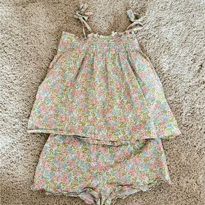 Floral Liberty Print Sleeveless Top and Shorts Set